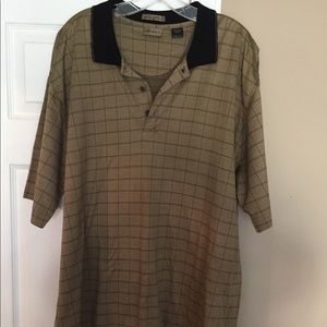 Axist Gold and Black plaid polo shirt size XL